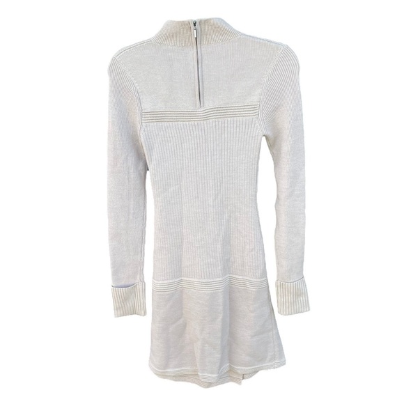 Reiss Zoe Ribbed Knit Sweater Dress Wool Blend Oatmeal NWOT - Picture 9 of 16